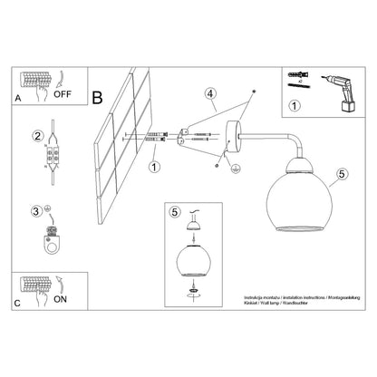 ALINO 1 wandlamp zwart