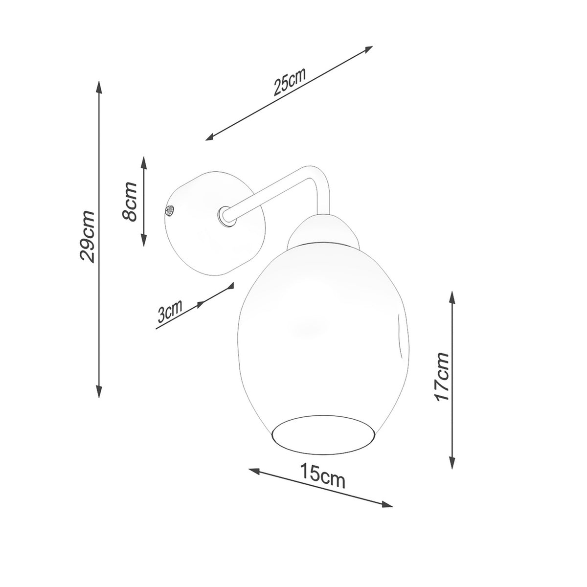FILLAN 1 wandlamp zwart