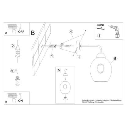FILLAN 1 wandlamp zwart