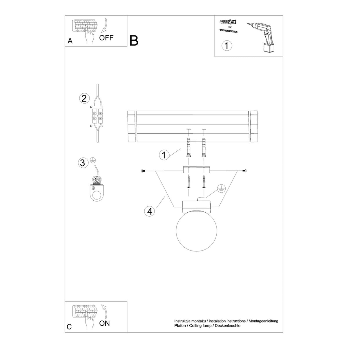 YOLI 1 plafondlamp wit