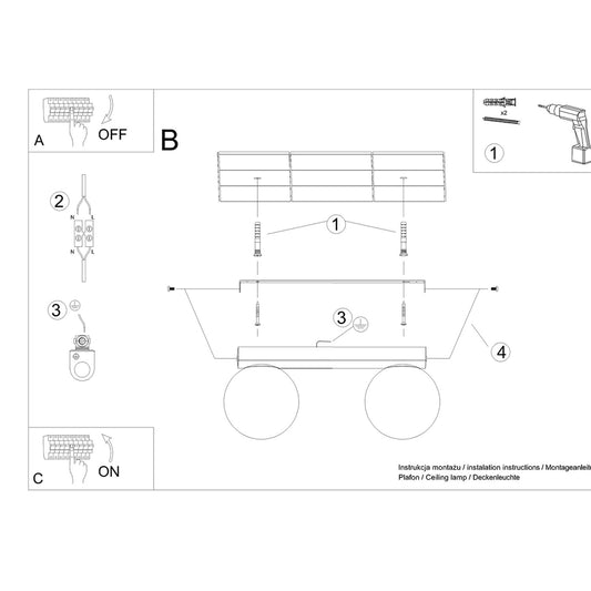 YOLI 2 plafondlamp wit