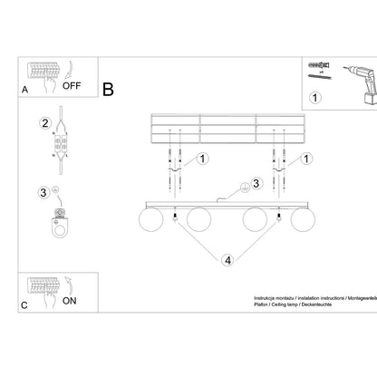 YOLI 4 plafondlamp wit