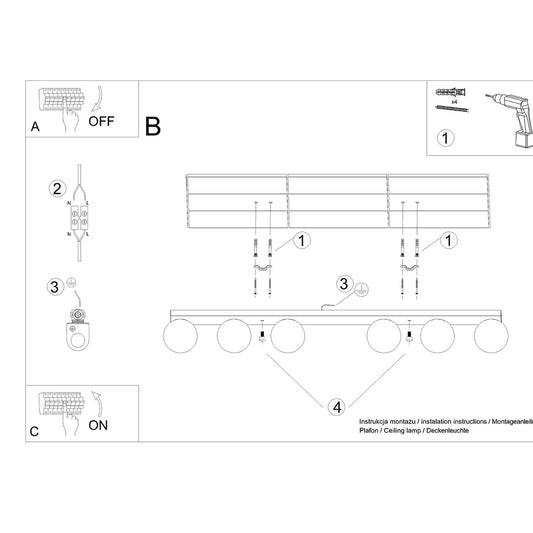 YOLI 6 plafondlamp wit