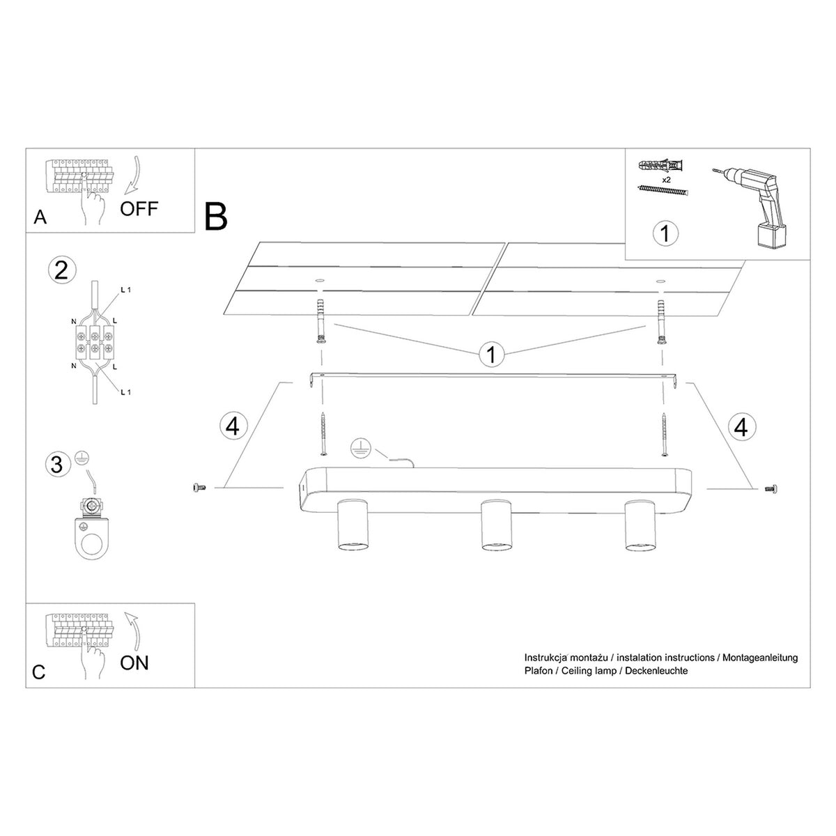 TAVO 3 plafondlamp