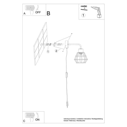 SUBA wandlamp in zwart