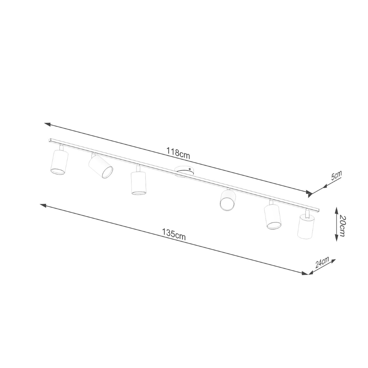 LEMMI 6L plafondlamp zwart