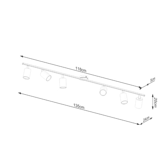 LEMMI 6L plafondlamp zwart