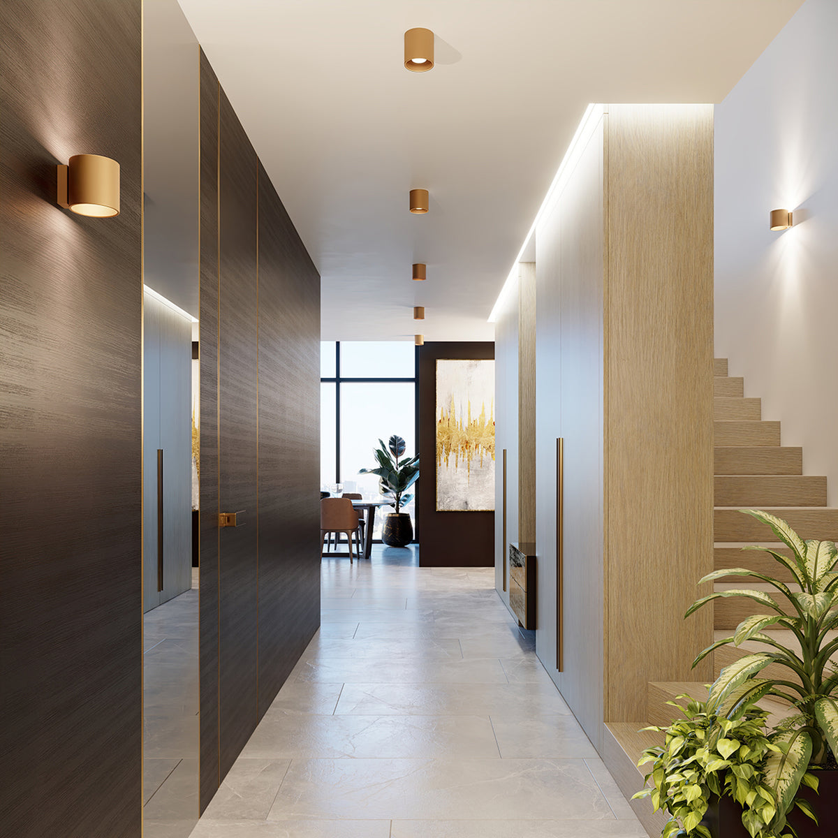 ORBIS 1 wandlamp in goud