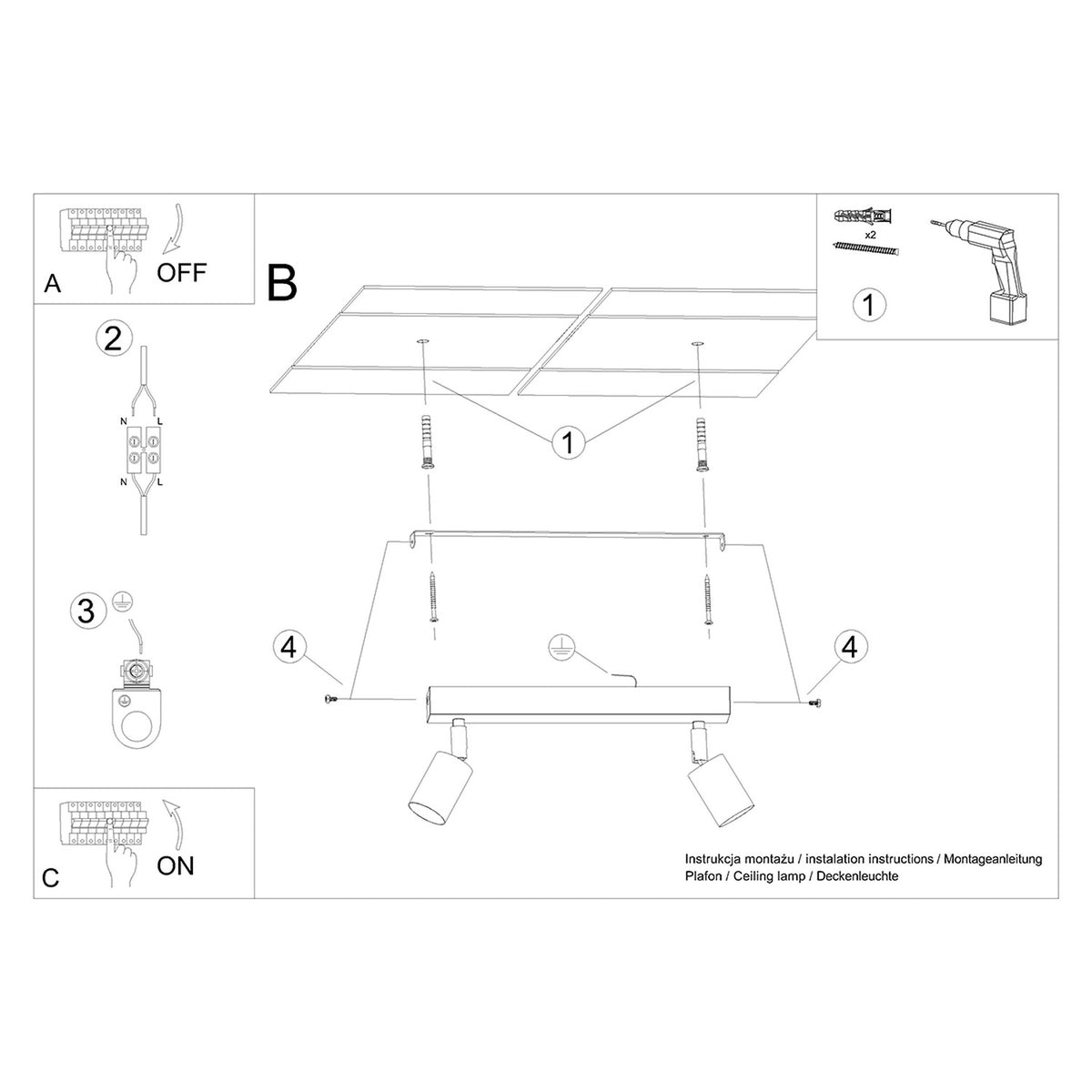 VERDO 2 plafondlamp