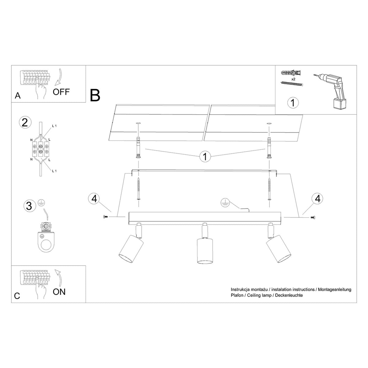 VERDO 3L plafondlamp