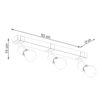 ZUCA 3 plafondlamp zwart