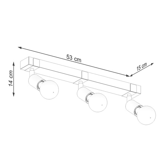 ZUCA 3 plafondlamp zwart