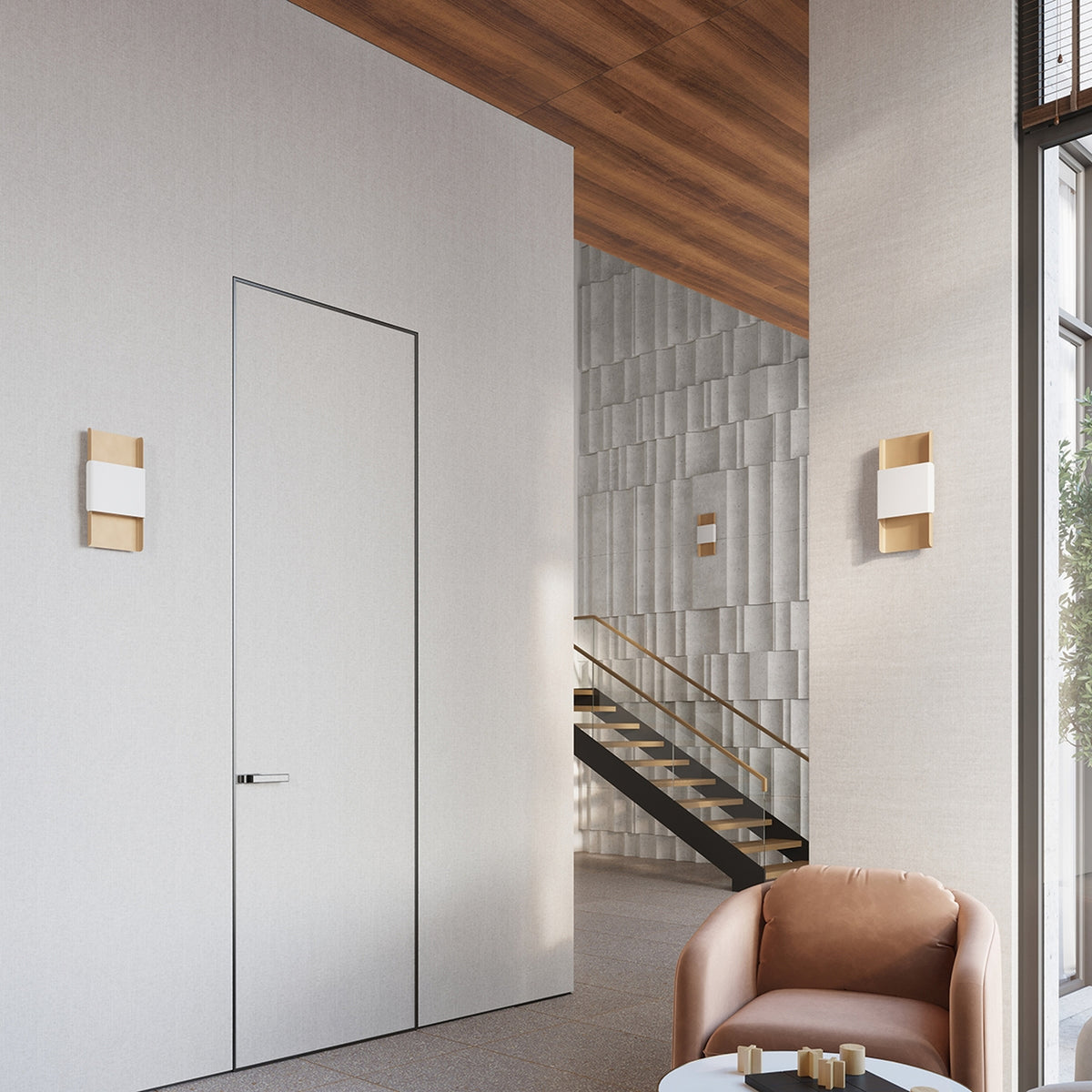 DURLIN wandlamp goud met wit