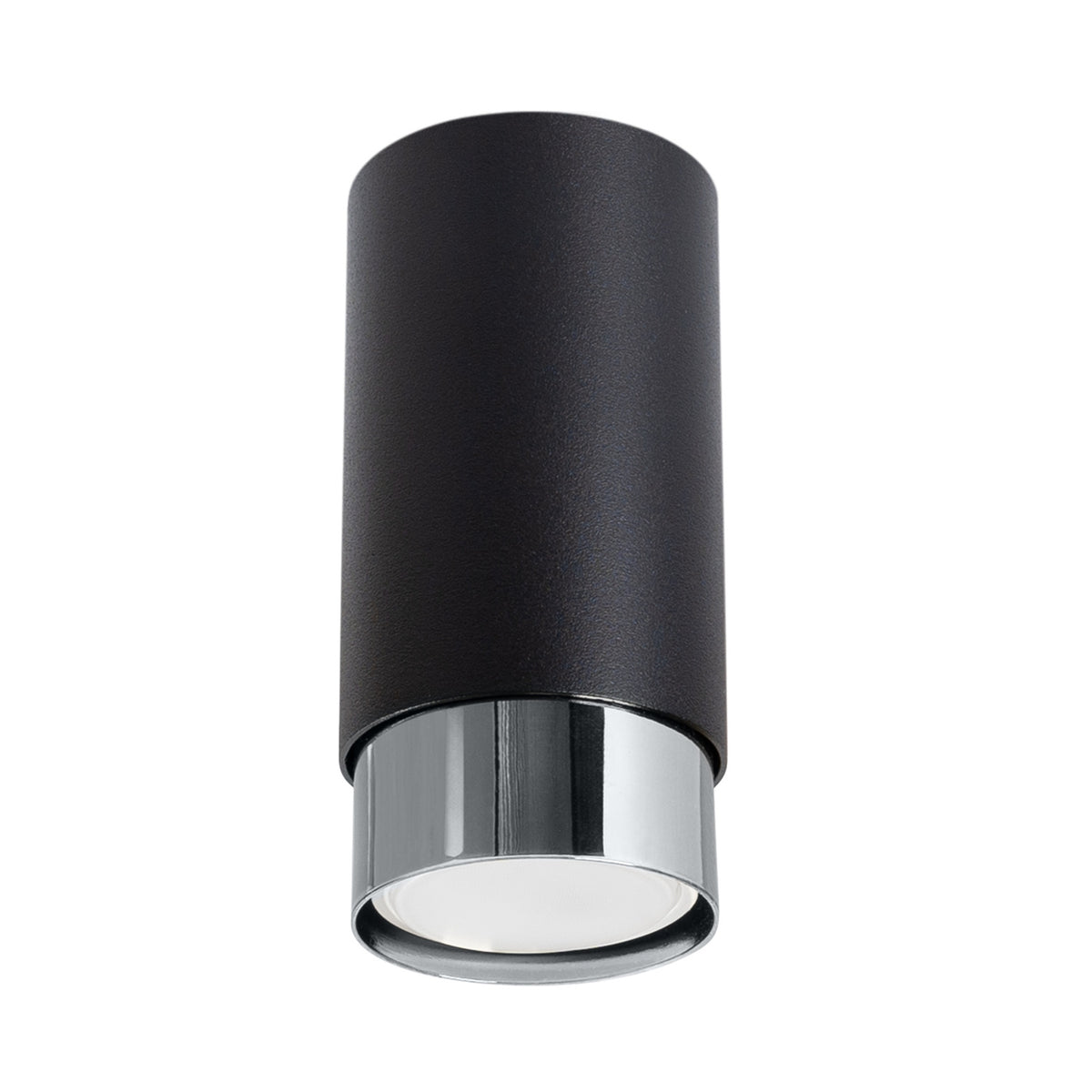 NERO plafondlamp zwart met chroom 12,5 cm