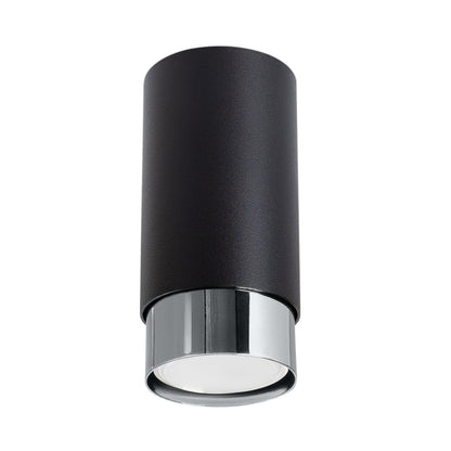 NERO plafondlamp zwart met chroom 12,5 cm