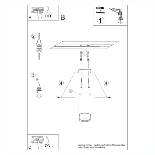NERO plafondlamp zwart met chroom 12,5 cm