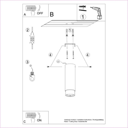 NERO plafondlamp zwart met chroom 22,5 cm