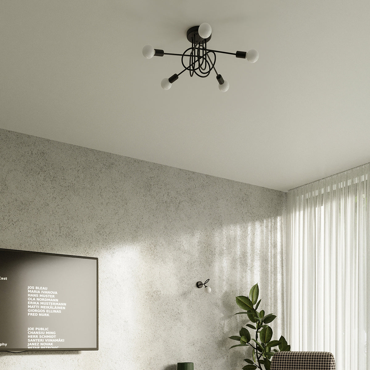 LOOP wandlamp in zwart