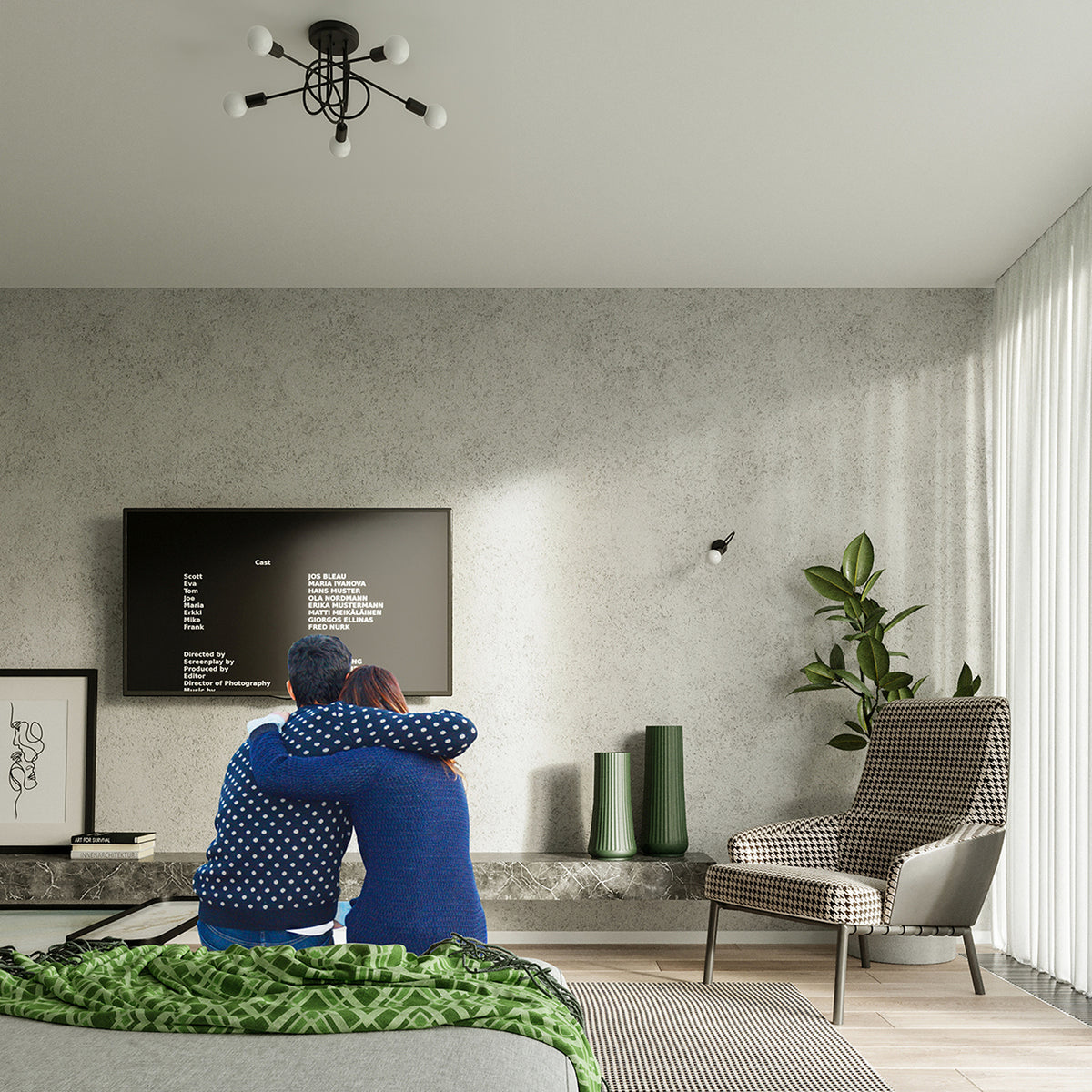 LOOP wandlamp in zwart