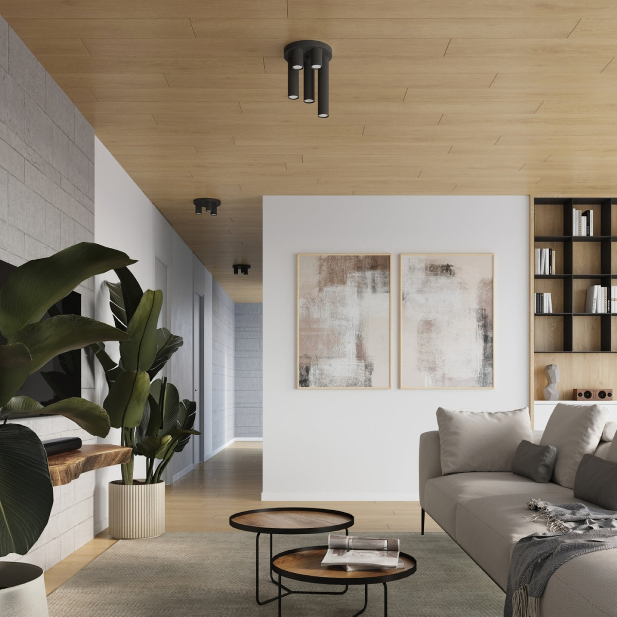 LAGOS 3P plafondlamp zwart