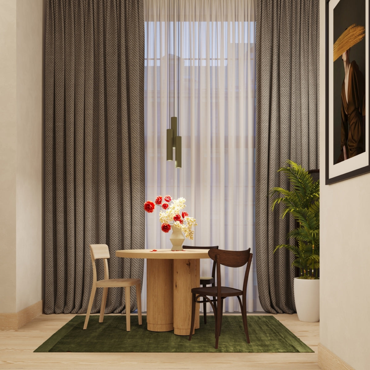 LAGOS 2 wandlamp olijfgroen
