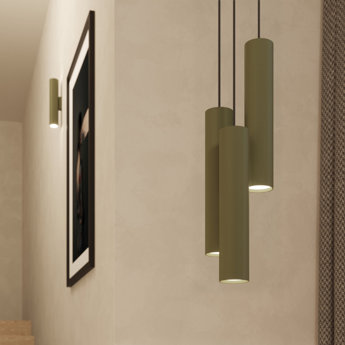 LAGOS 2 wandlamp olijfgroen