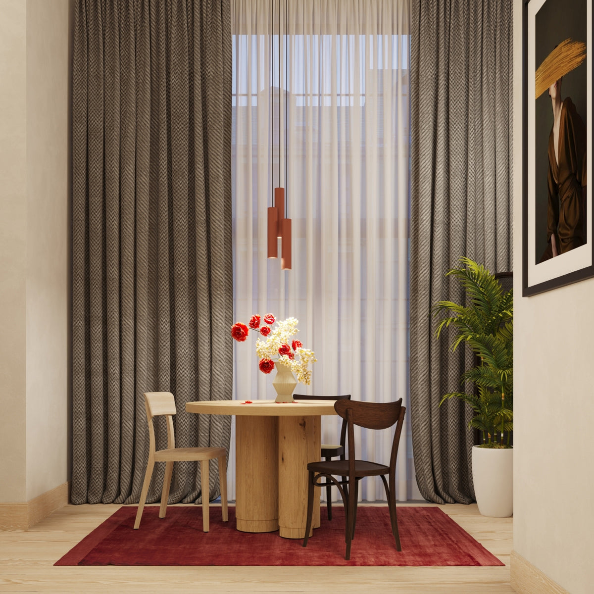 LAGOS 2 wandlamp rood oker