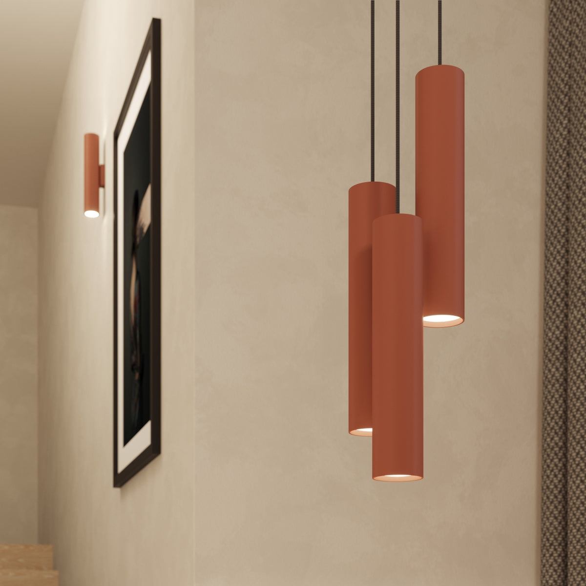 LAGOS 2 wandlamp rood oker