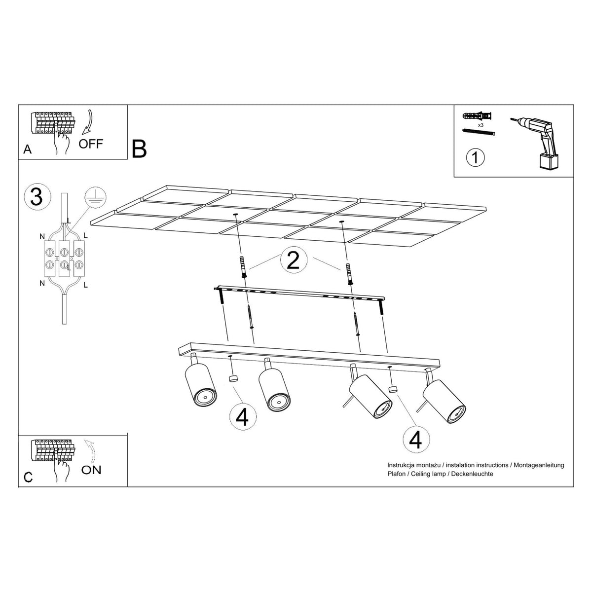 RING 4L plafondlamp