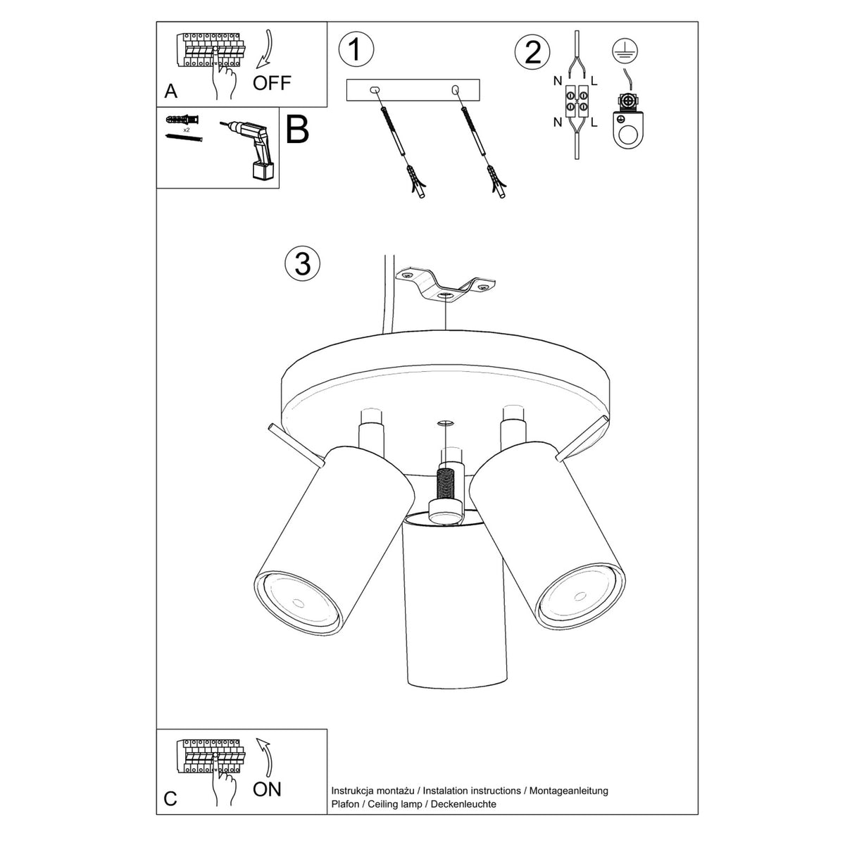 RING 3P plafondlamp