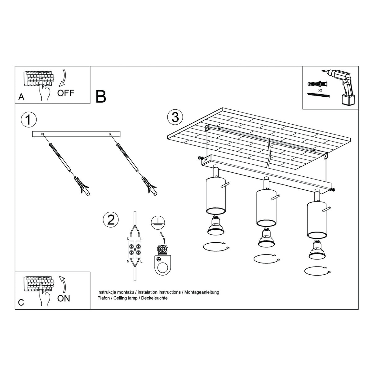RING 3L plafondlamp