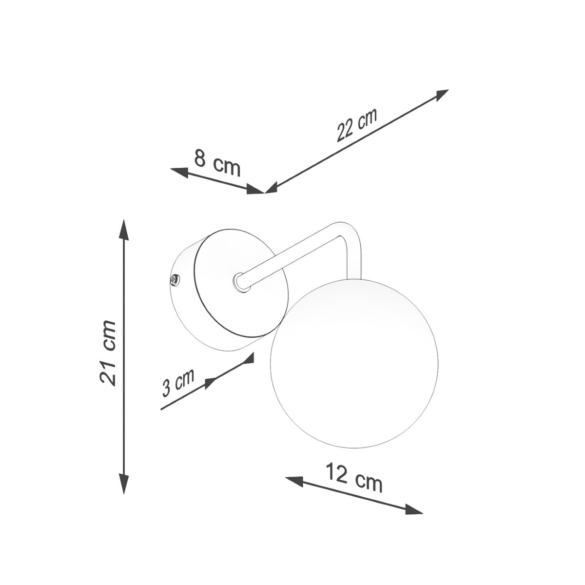 ASTRAL 1 wandlamp wit