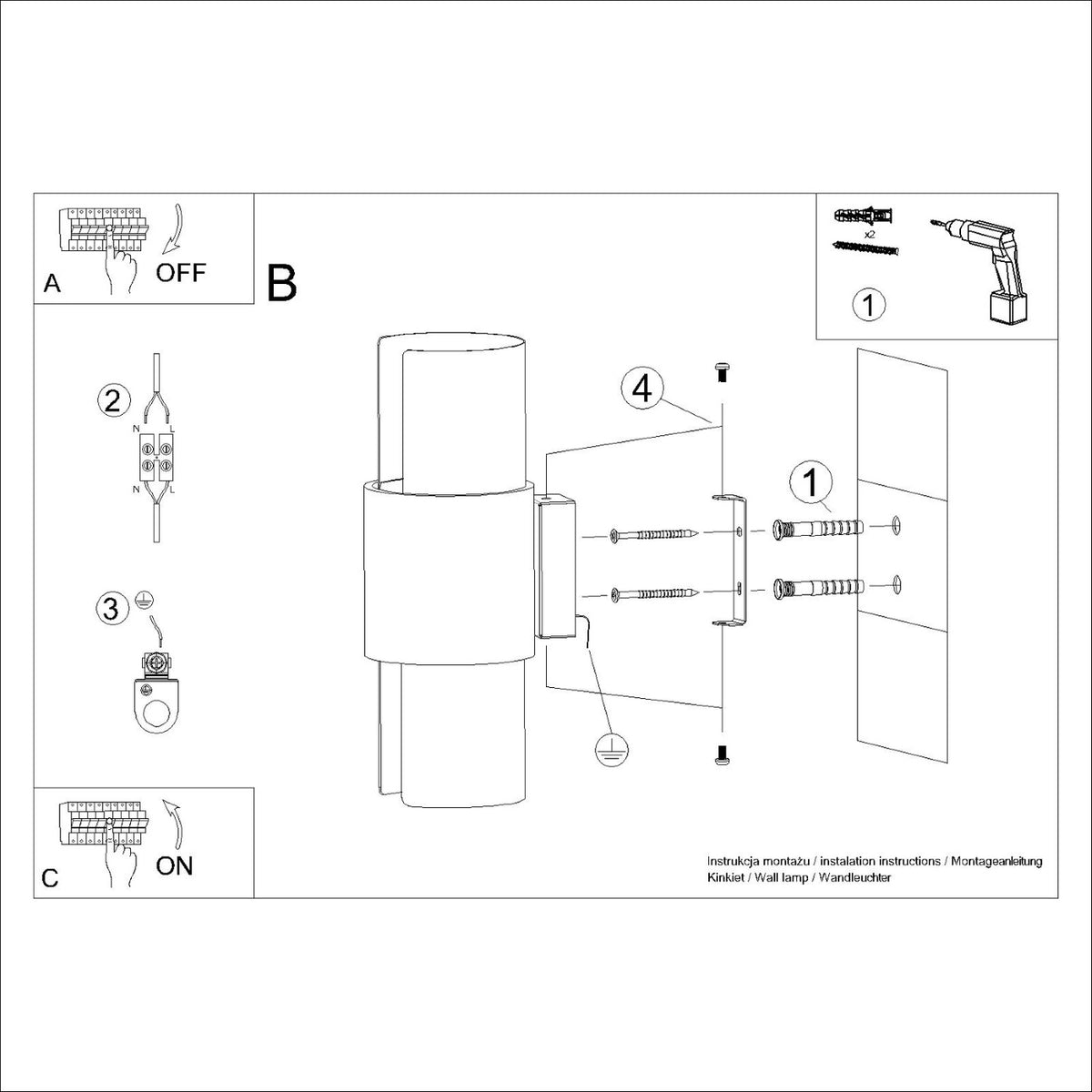 FLASH 2 wandlamp wit