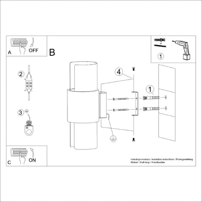 FLASH 2 wandlamp wit