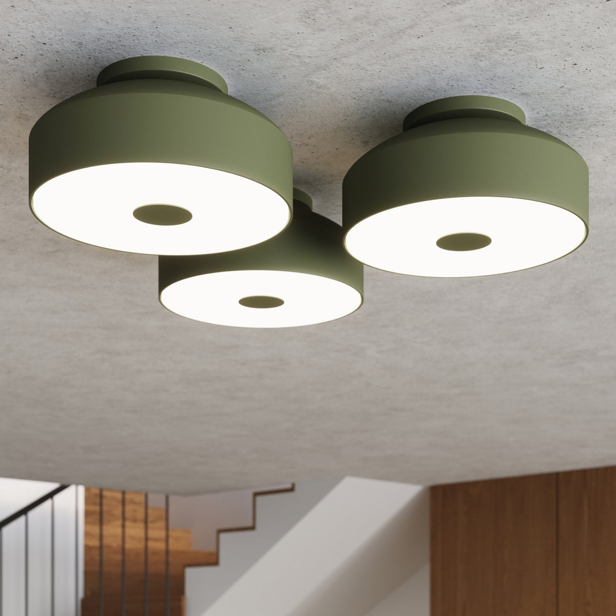 OMIQ plafondlamp olijfgroen