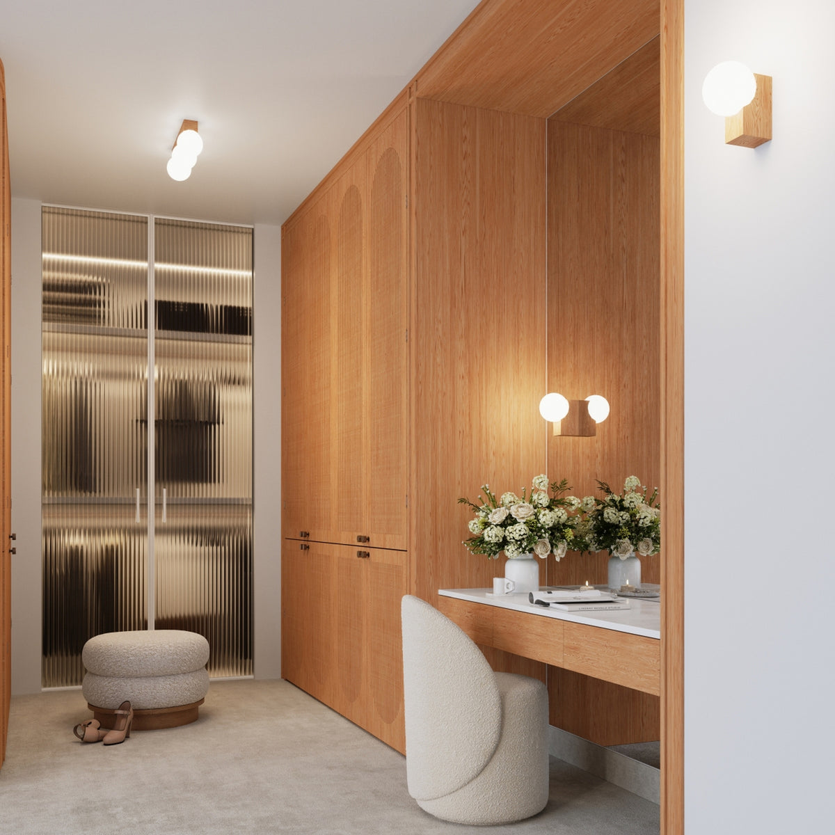 BULBO wandlamp natuurlijk hout
