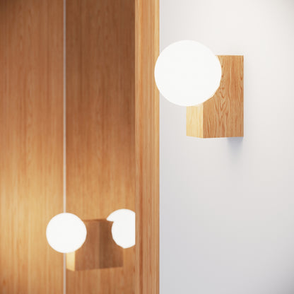 BULBO wandlamp natuurlijk hout