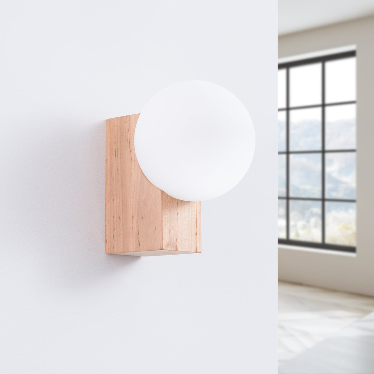BULBO wandlamp natuurlijk hout