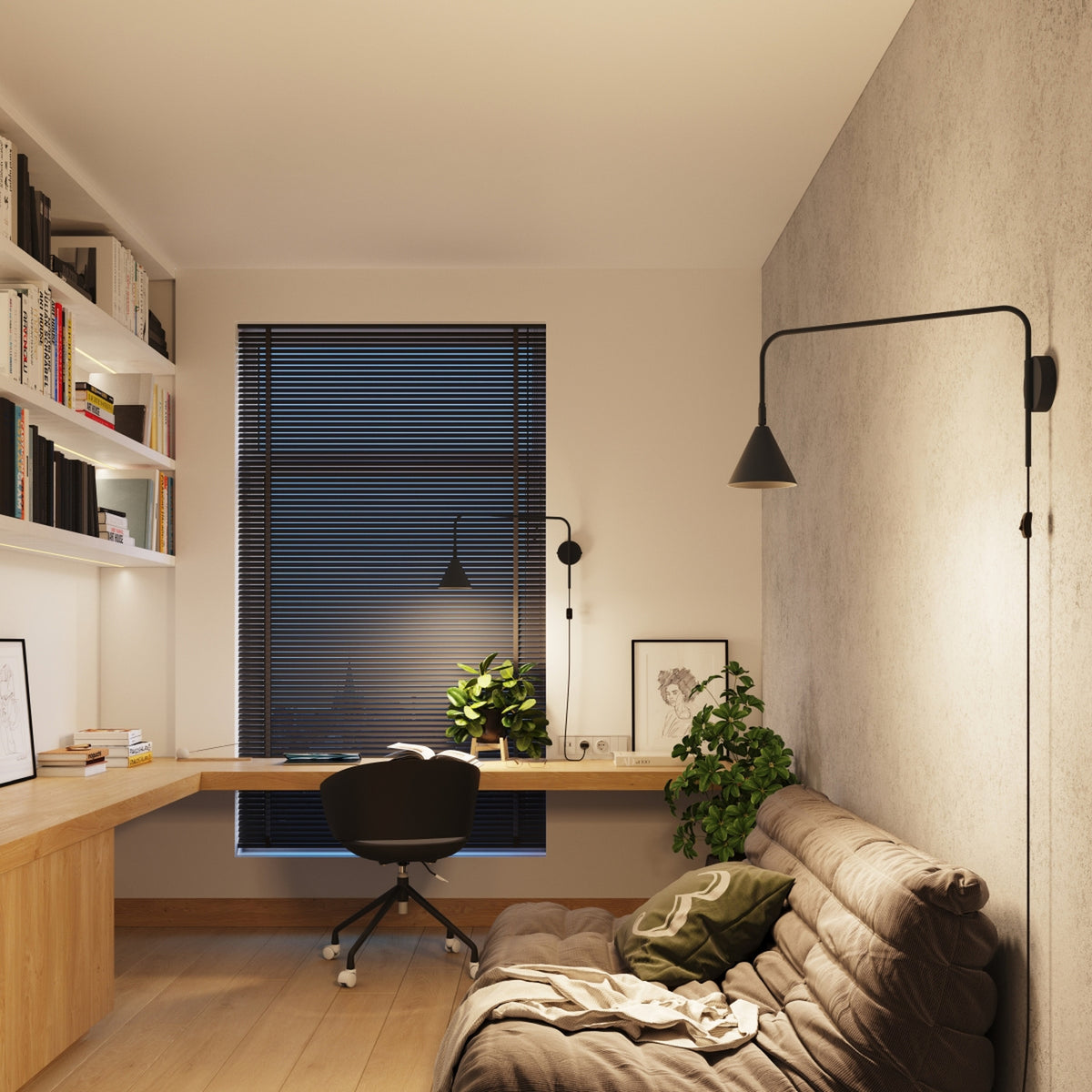 NOX wandlamp in zwart