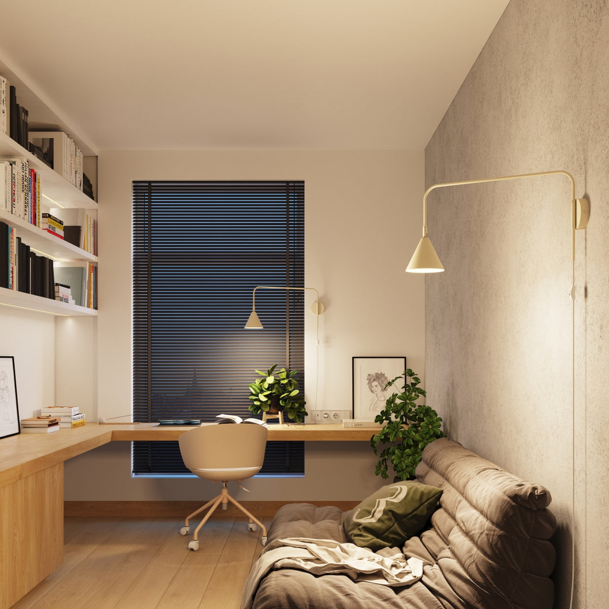 NOX wandlamp in beige