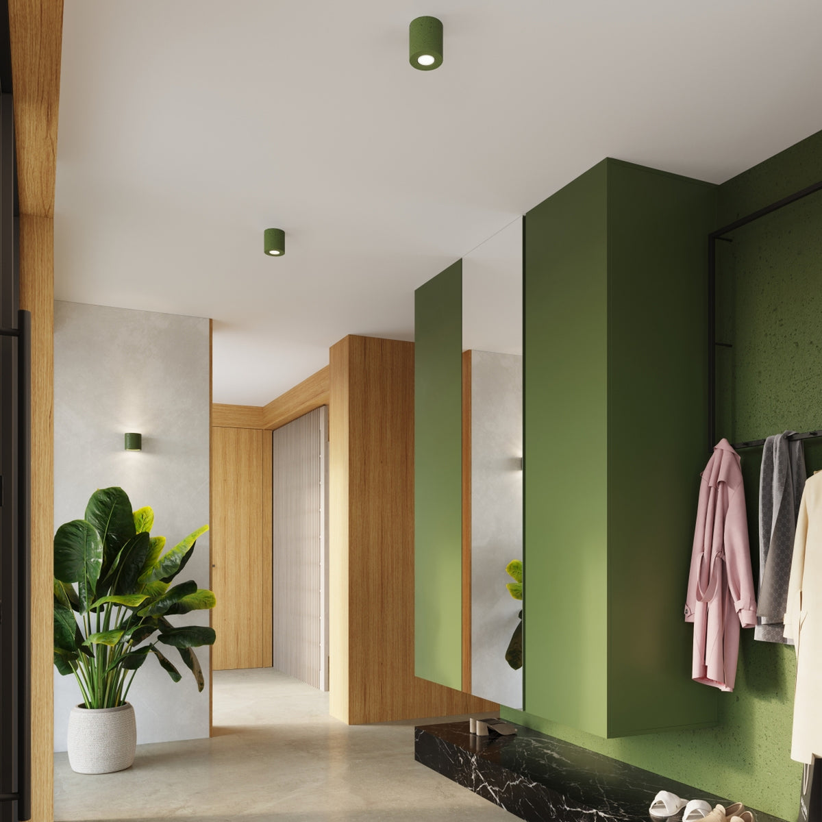 ORBIS wandlamp in beton olijfgroen