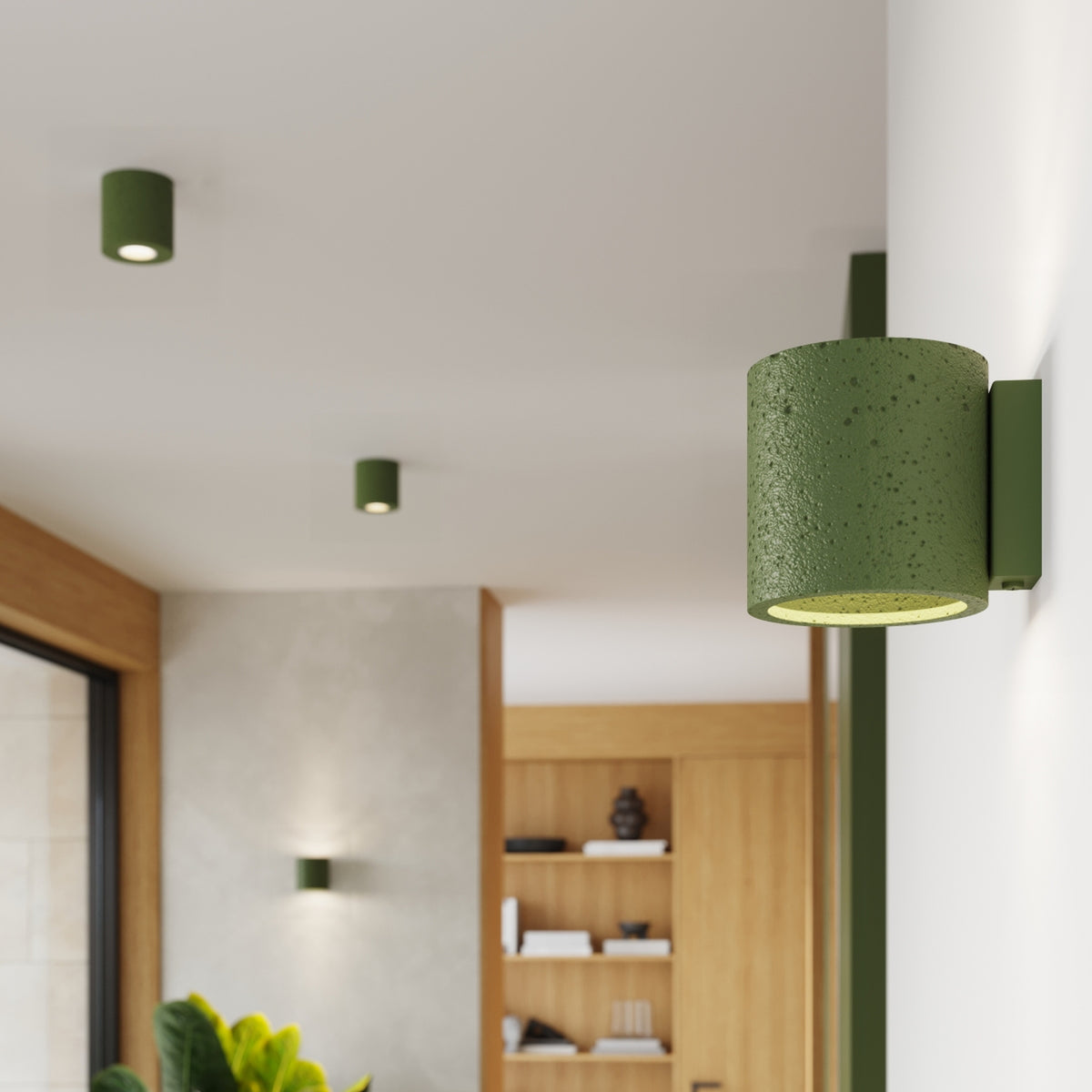 ORBIS wandlamp in beton olijfgroen