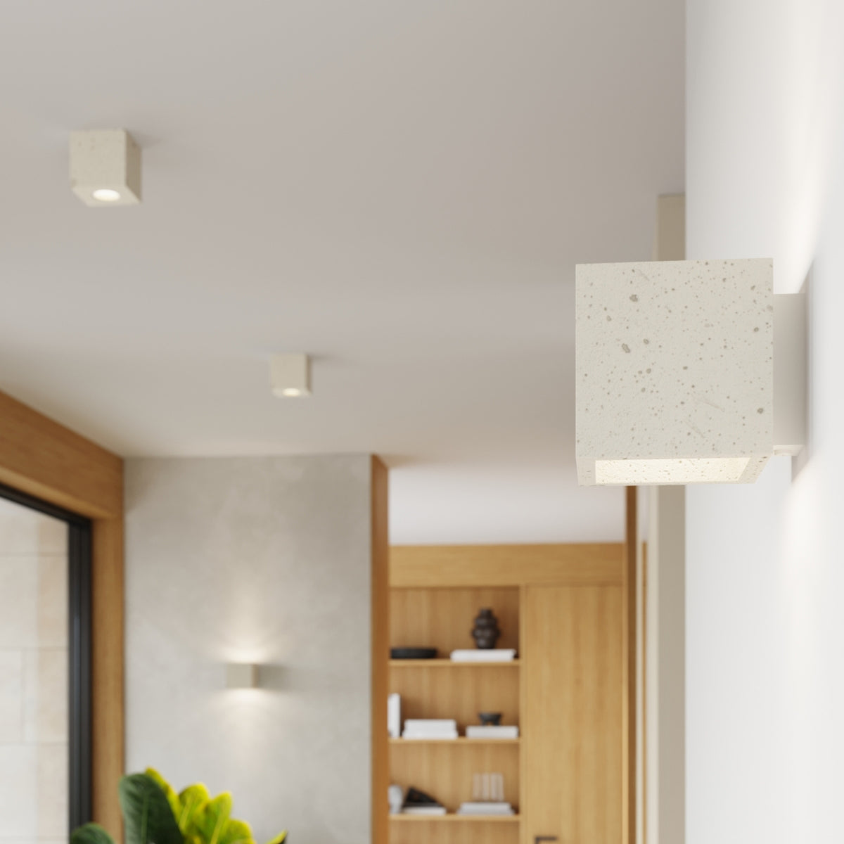 QUAD wandlamp in beton beige