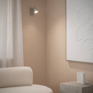 Wandlamp Bentaro steengrijs zijaanzicht