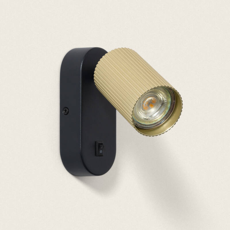 Wandlamp Bravano aluminium in goud met één spot