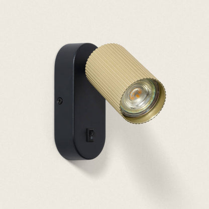 Wandlamp Bravano aluminium in goud met één spot