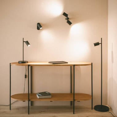 Wandlamp Cantaro zwart aluminium van bovenaf