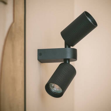 Wandlamp Cantaro zwart vooraanzicht