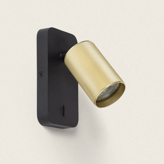 Wandlamp Astravo cilinder van aluminium in goud