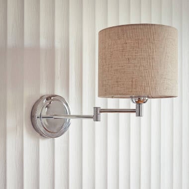 Linnen kap van wandlamp Tervaro in detail